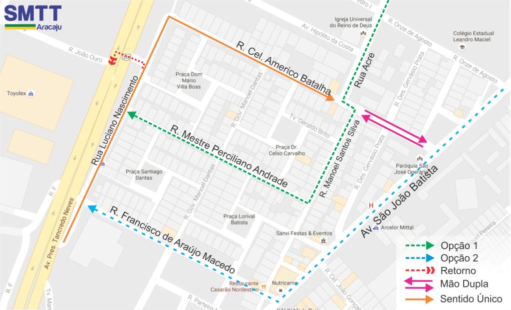 Rua Américo Batalha no Castelo Branco terá circulação alterada nesta segunda-feira, 5 - SMTT Aracaju